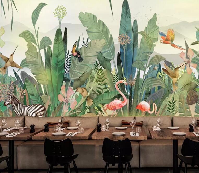 3D Pink Flamingo 951 Wall Murals Wallpaper AJ Wallpaper 2