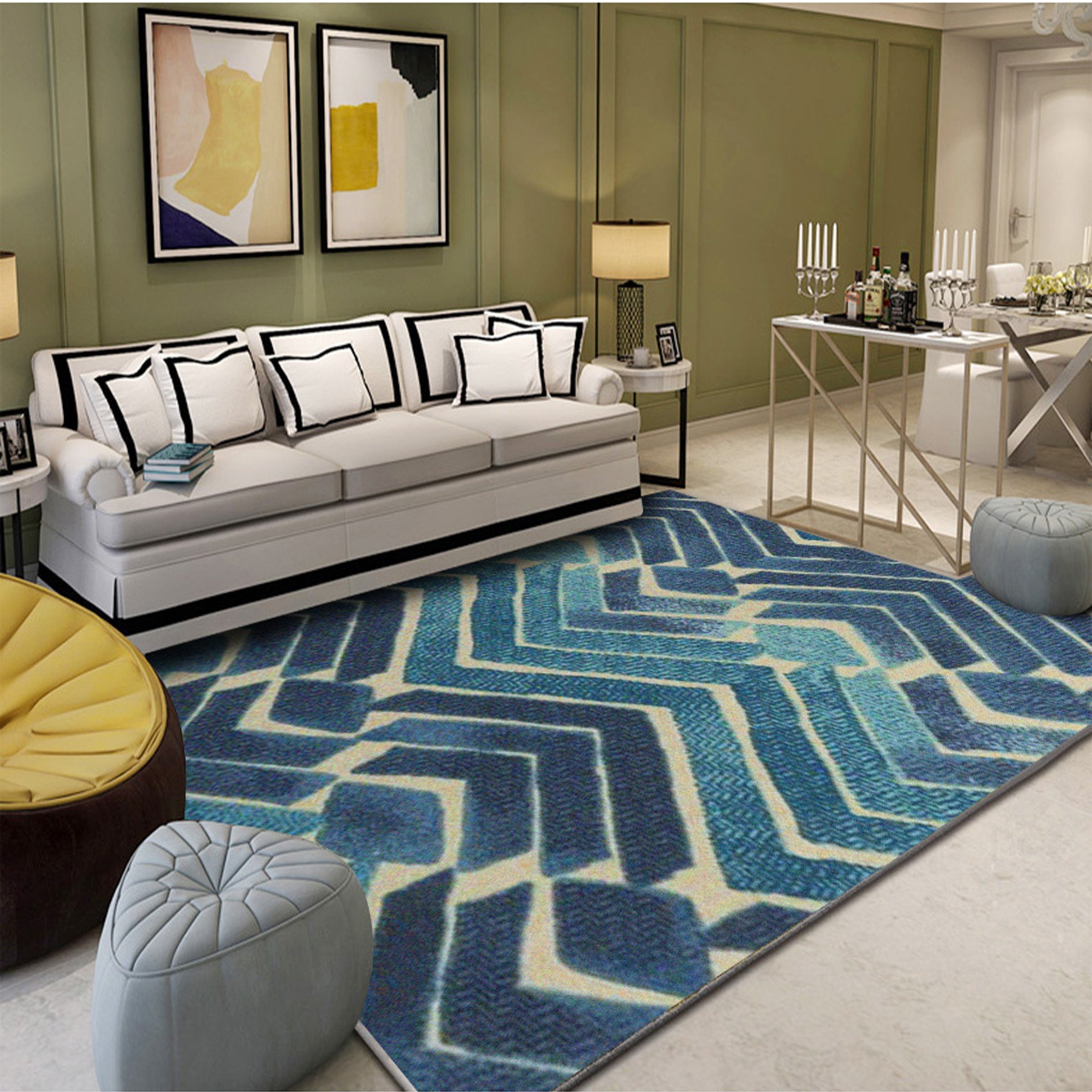 3D Color Stripe WG166 Non Slip Rug Mat Mat AJ Creativity Home