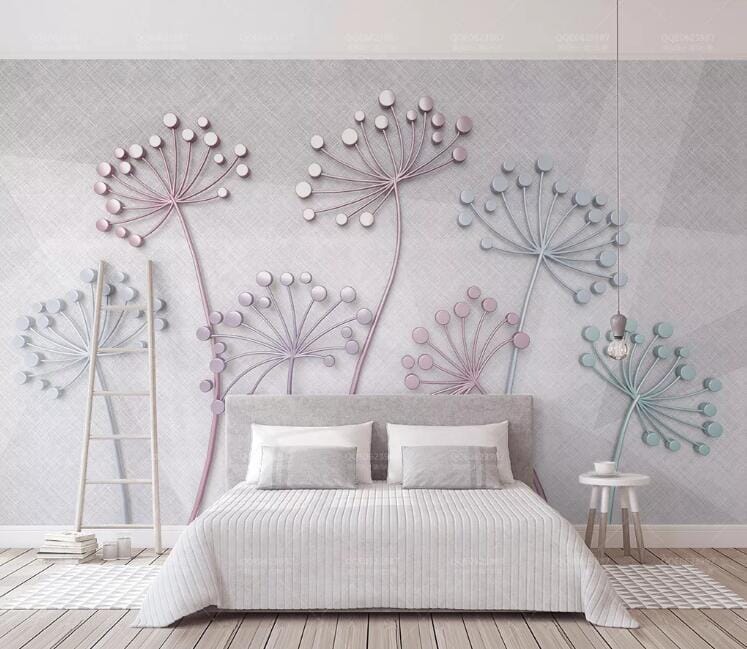 3D Diamond Dandelion WC177 Wall Murals Wallpaper AJ Wallpaper 2