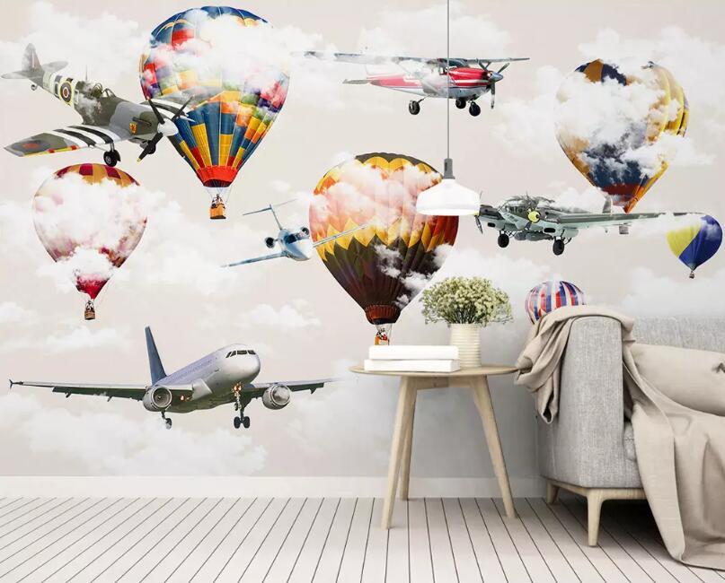 3D Airplane Balloon 1090 Wall Murals Wallpaper AJ Wallpaper 2