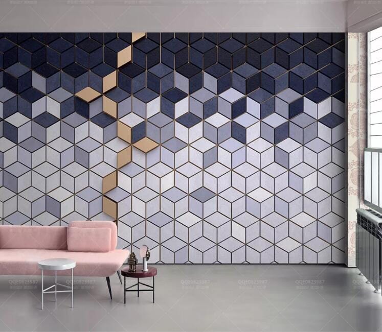 3D Geometric Patchwork WC202 Wall Murals Wallpaper AJ Wallpaper 2