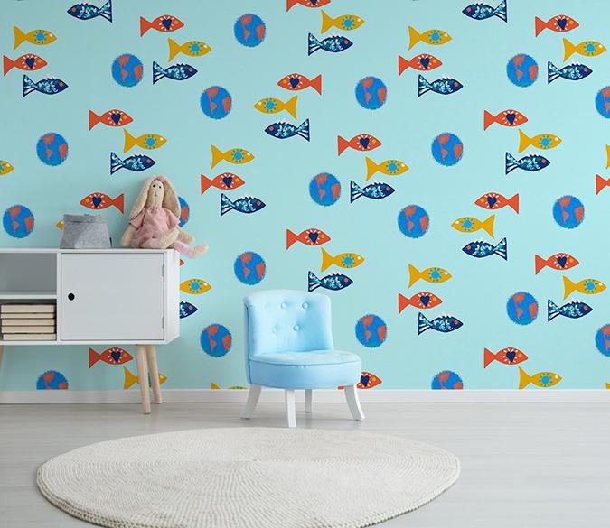 3D Fish School 693 Wall Murals Wallpaper AJ Wallpaper 2