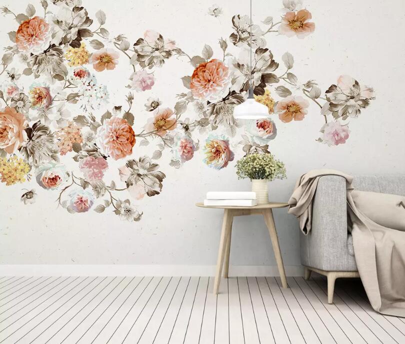 3D Colored Flowers 240 Wall Murals Wallpaper AJ Wallpaper 2