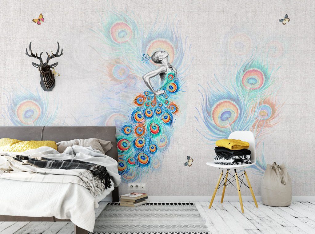 3D Peacock 148 Wall Murals Wallpaper AJ Wallpaper 2