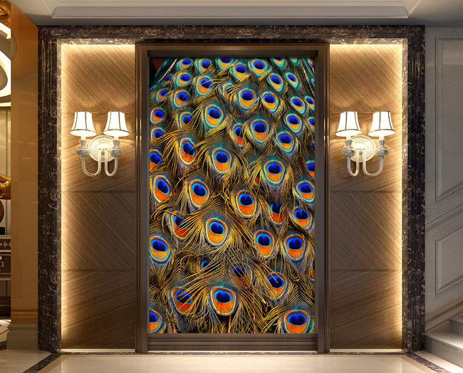 3D Peacock Tail 621 Wall Murals Wallpaper AJ Wallpaper 2