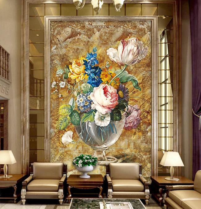 3D Vase Flower 536 Wall Murals Wallpaper AJ Wallpaper 2