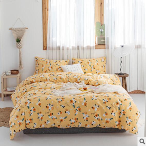 3D Yellow Floral 30330 Bed Pillowcases Quilt