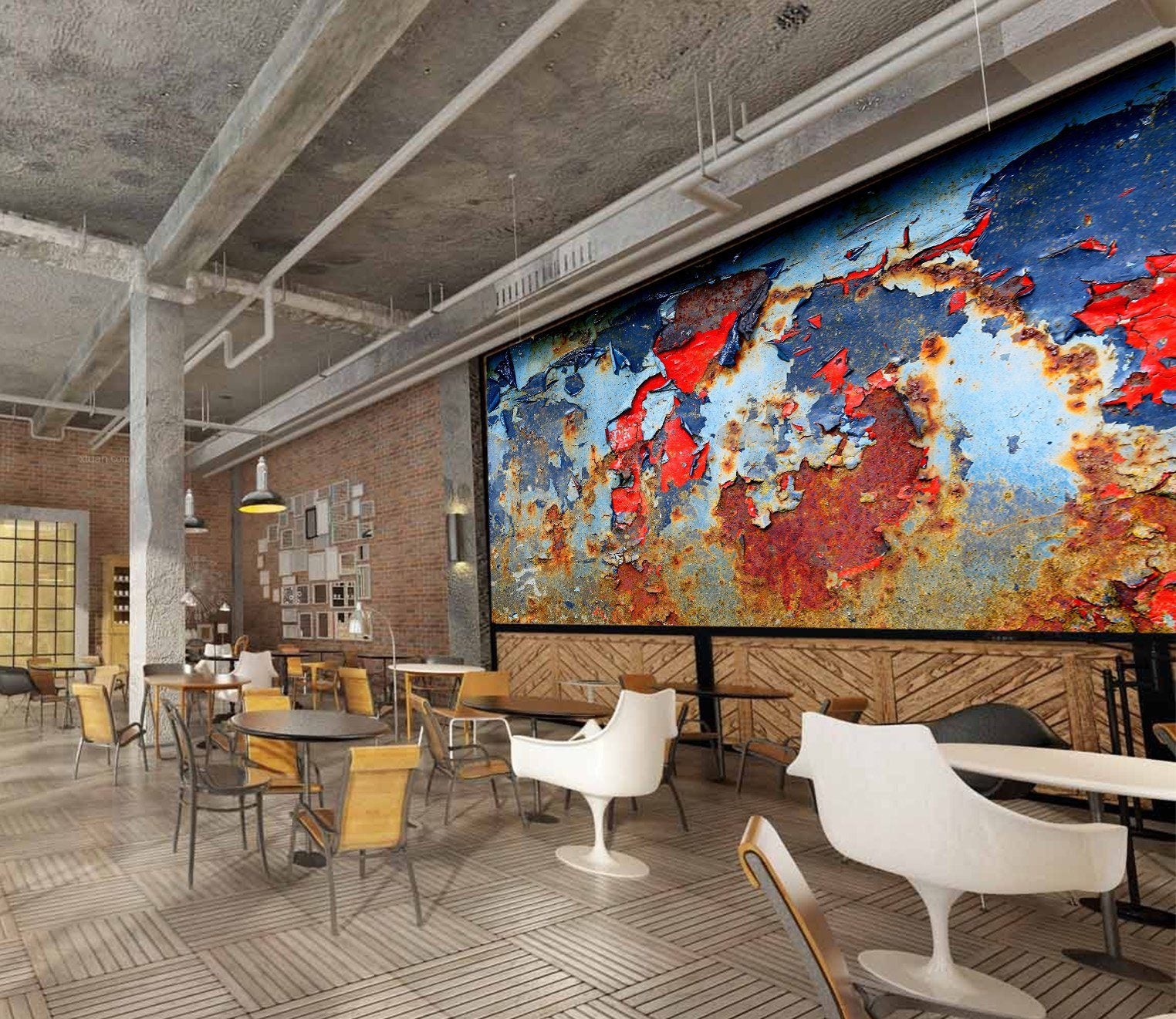 3D Shabby Iron Sheet 046 Wallpaper AJ Wallpaper