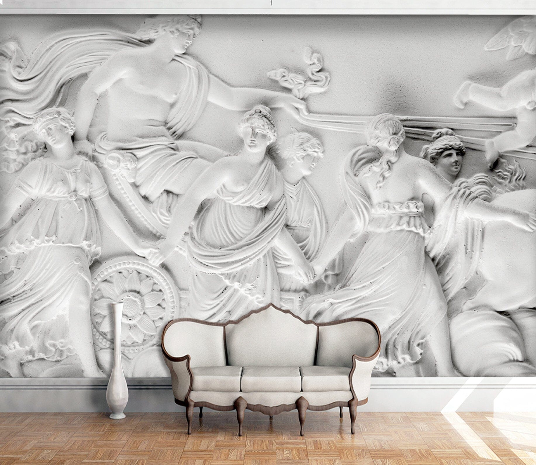 3D Carving Girl 1556 Wall Murals Wallpaper AJ Wallpaper 2