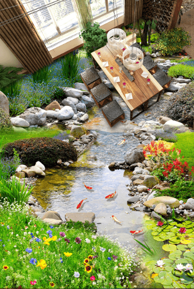 3D Beautiful Stream Floor Mural Wallpaper AJ Wallpaper 2