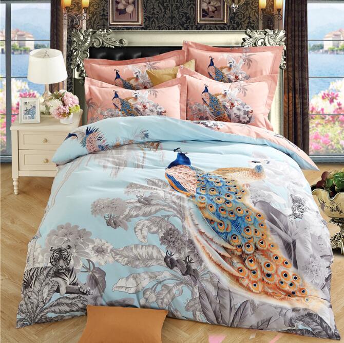 3D Peacock 7051 Bed Pillowcases Quilt