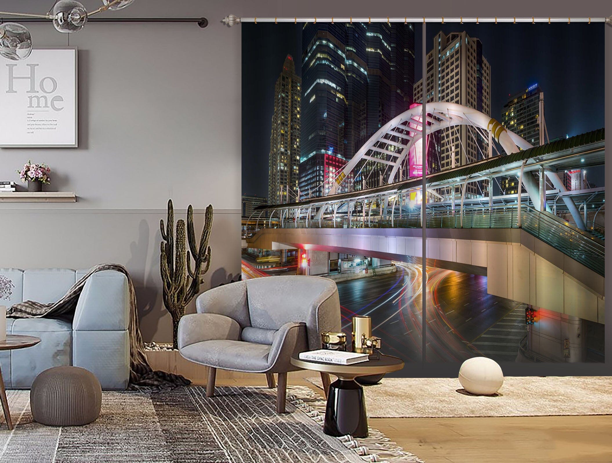 3D Light Bridge 158 Marco Carmassi Curtain Curtains Drapes Curtains AJ Creativity Home