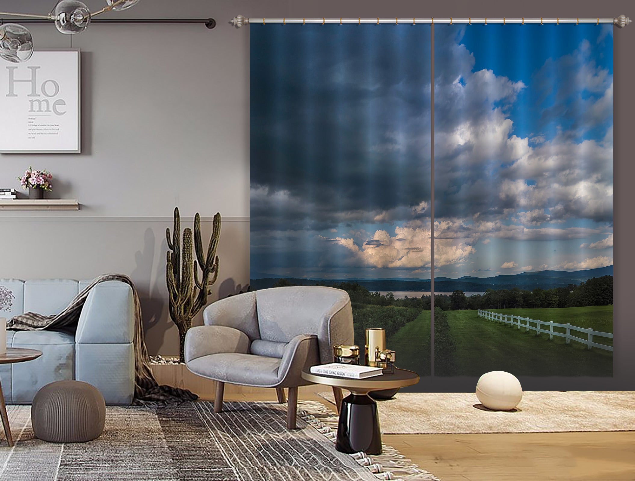 3D Orchard Lawn 006 Jerry LoFaro Curtain Curtains Drapes