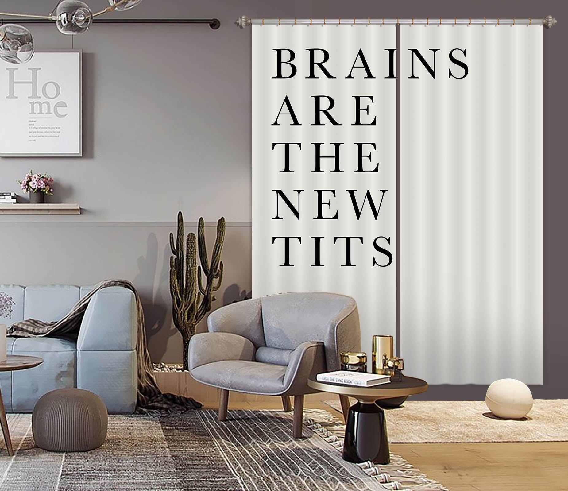 3D Brains Are The New Tits 1020 Boris Draschoff Curtain Curtains Drapes Curtains AJ Creativity Home