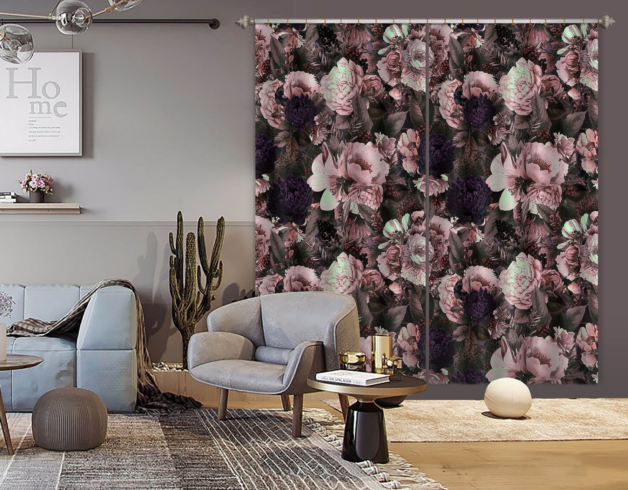 3D Pink Rose 170 Uta Naumann Curtain Curtains Drapes Curtains AJ Creativity Home
