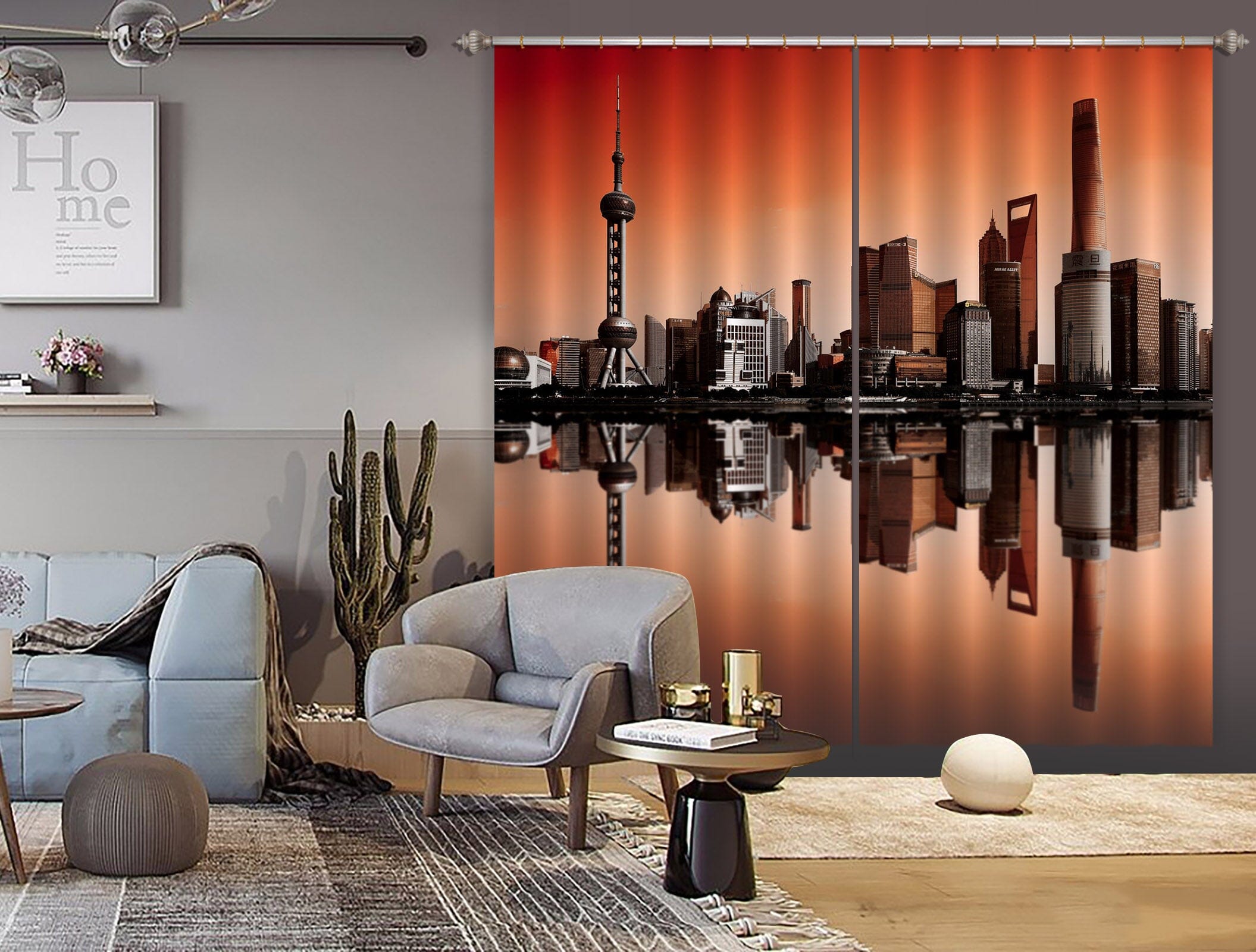 3D Waterside City 068 Marco Carmassi Curtain Curtains Drapes Curtains AJ Creativity Home