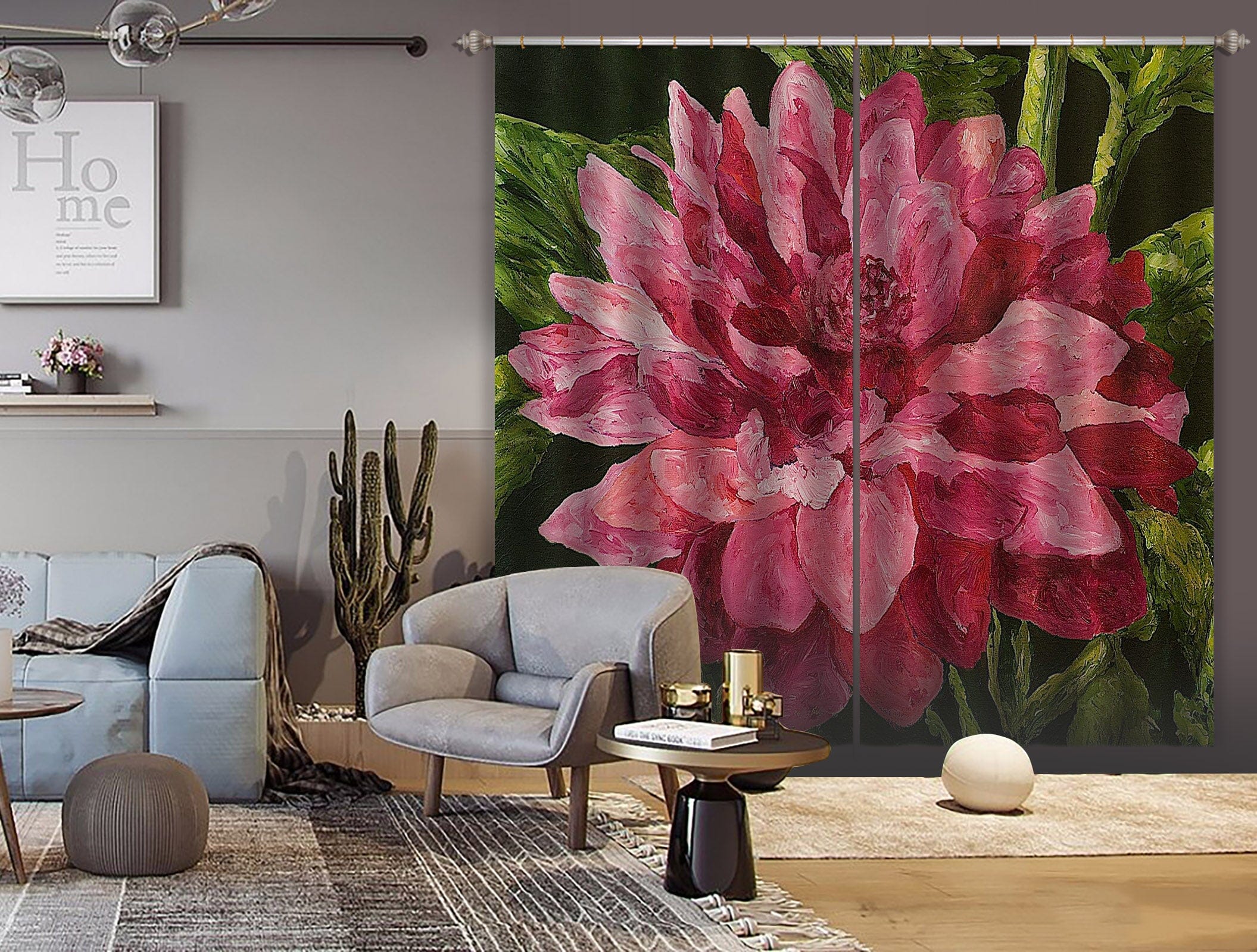 3D Red Hydrangea 164 Allan P. Friedlander Curtain Curtains Drapes Curtains AJ Creativity Home