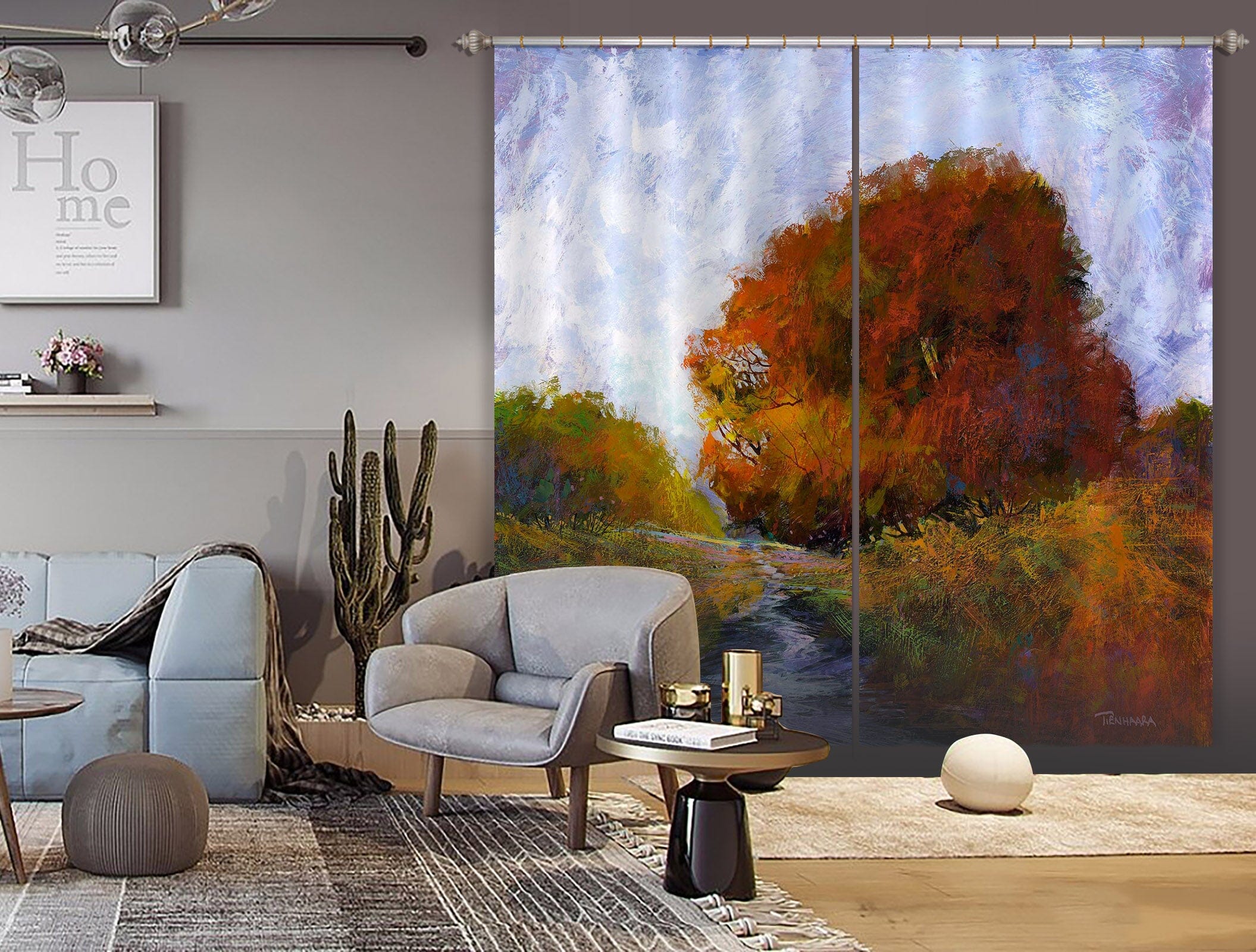 3D Forest River 202 Michael Tienhaara Curtain Curtains Drapes Curtains AJ Creativity Home