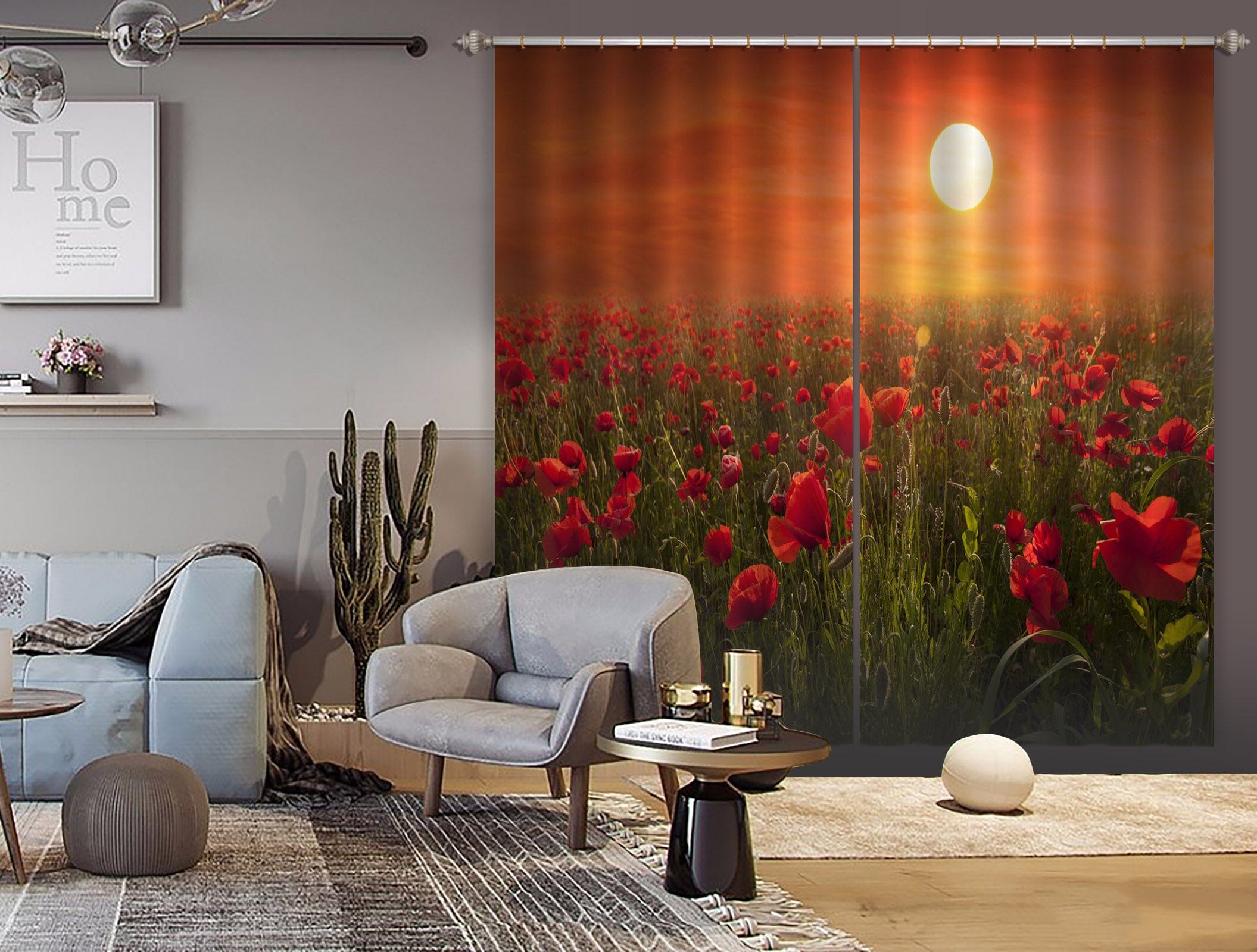 3D Sunset Garden 126 Marco Carmassi Curtain Curtains Drapes Curtains AJ Creativity Home