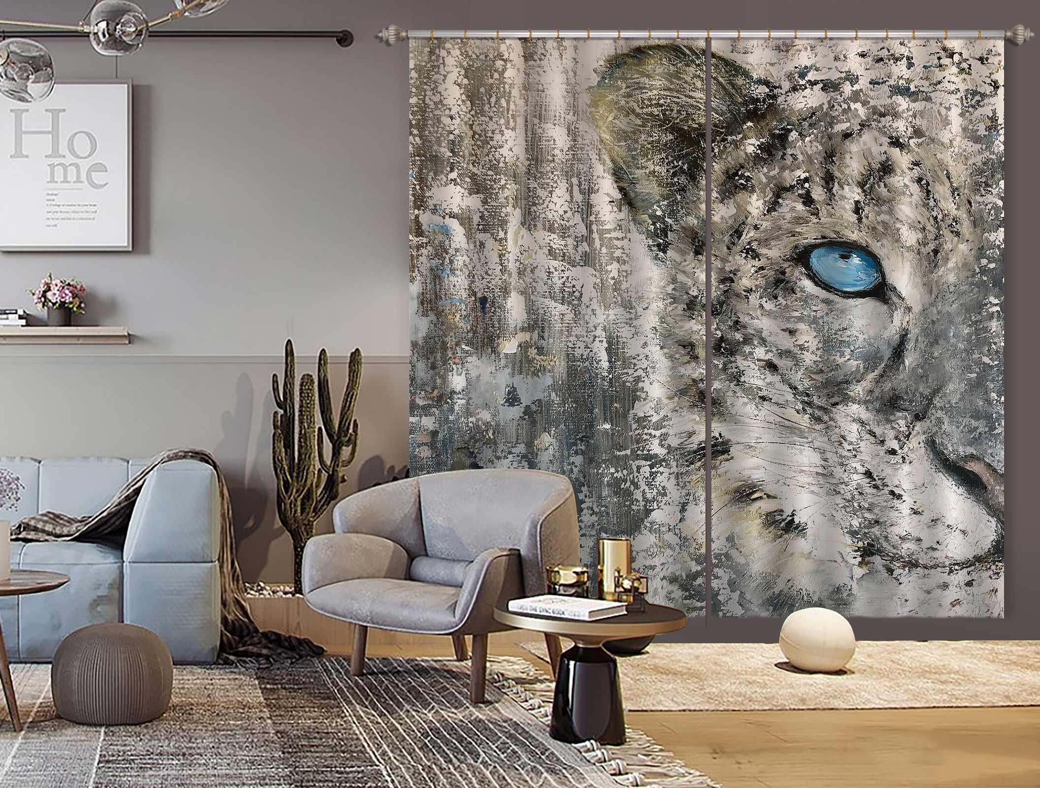 3D Leopard Eyes 413 Skromova Marina Curtain Curtains Drapes