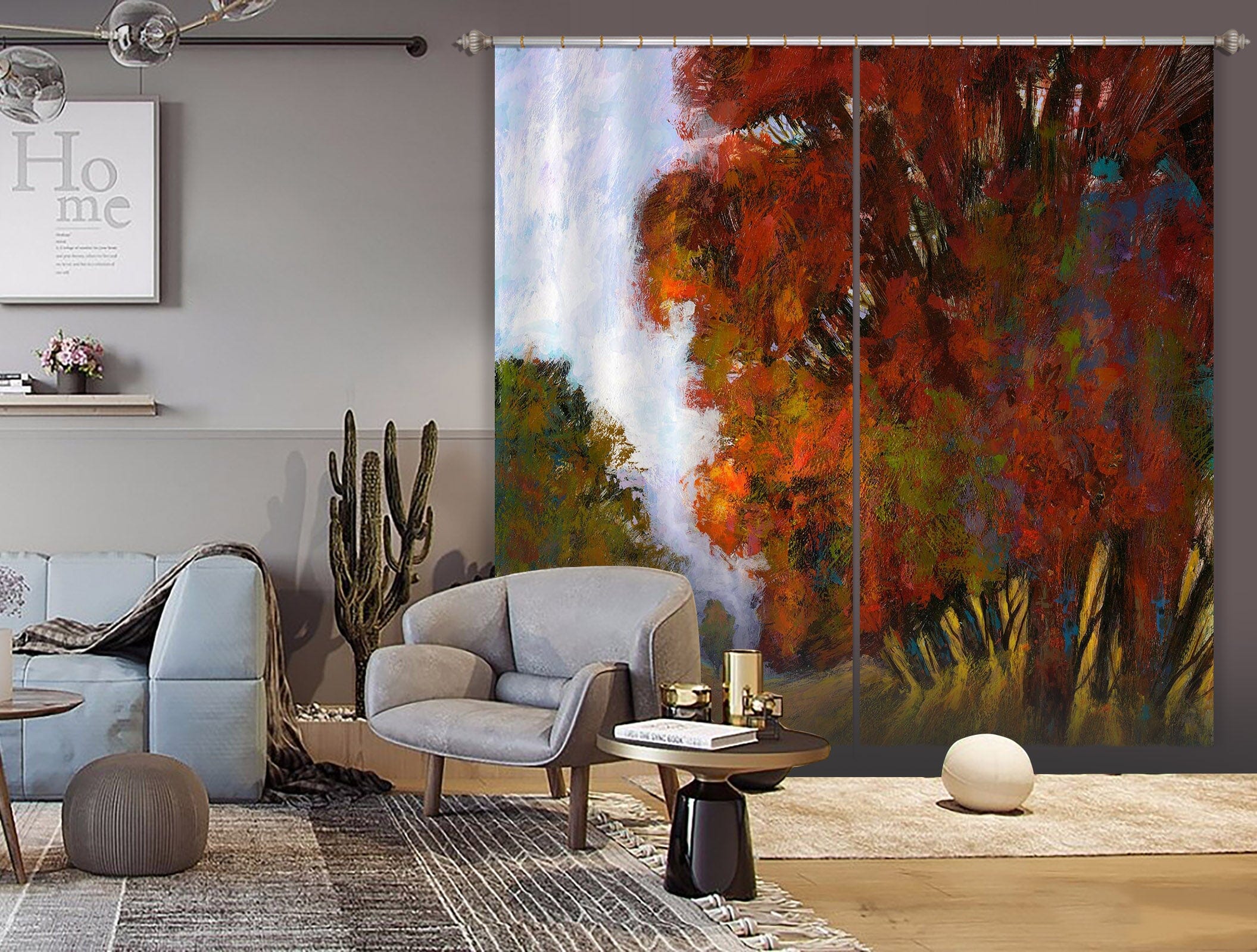 3D Red Maple Forest 212 Michael Tienhaara Curtain Curtains Drapes Curtains AJ Creativity Home