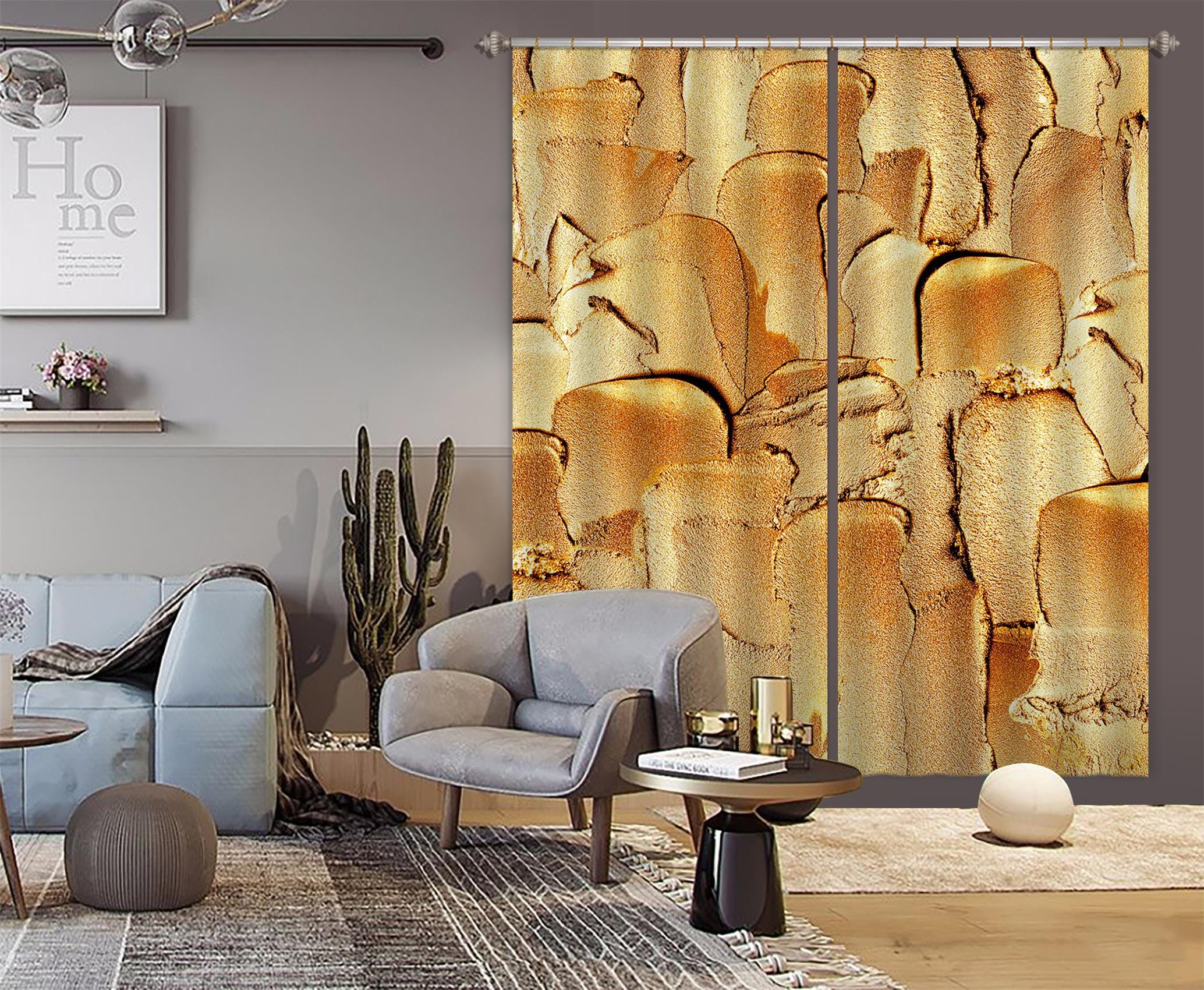 3D Yellow Pigment 185 Uta Naumann Curtain Curtains Drapes Curtains AJ Creativity Home