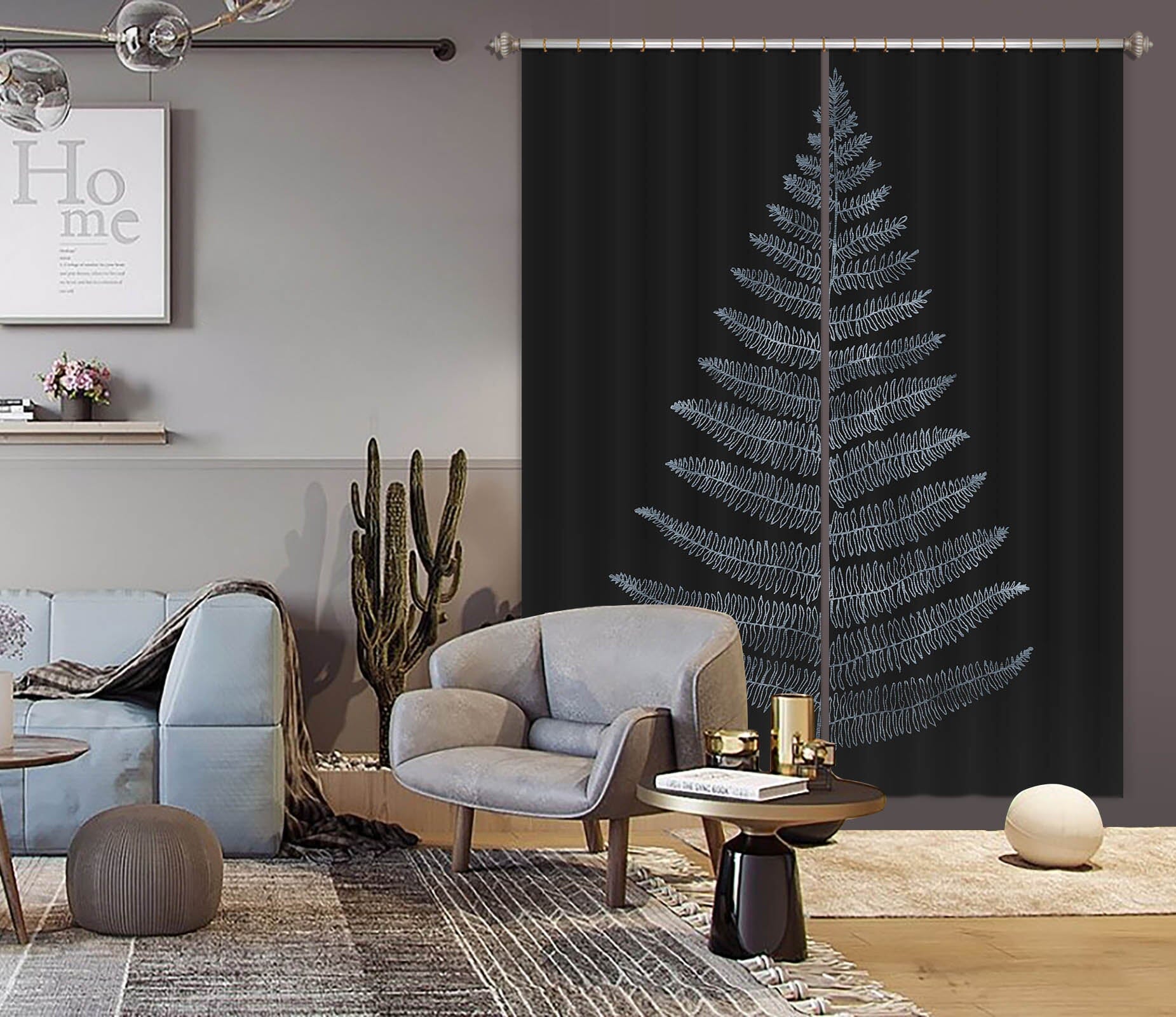 3D Botanica Minimalistica 1017 Boris Draschoff Curtain Curtains Drapes Curtains AJ Creativity Home