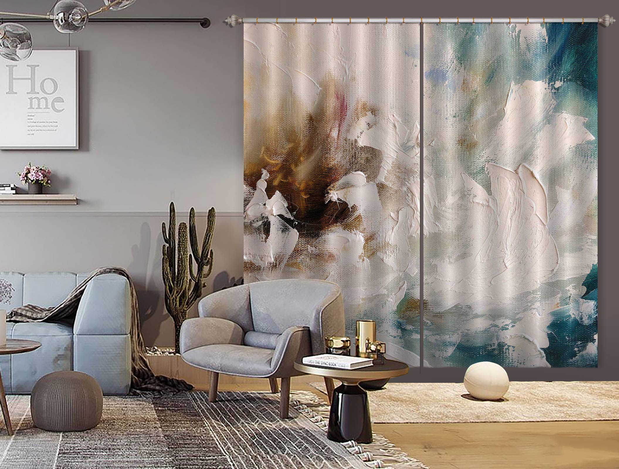 3D White Pigment 375 Skromova Marina Curtain Curtains Drapes