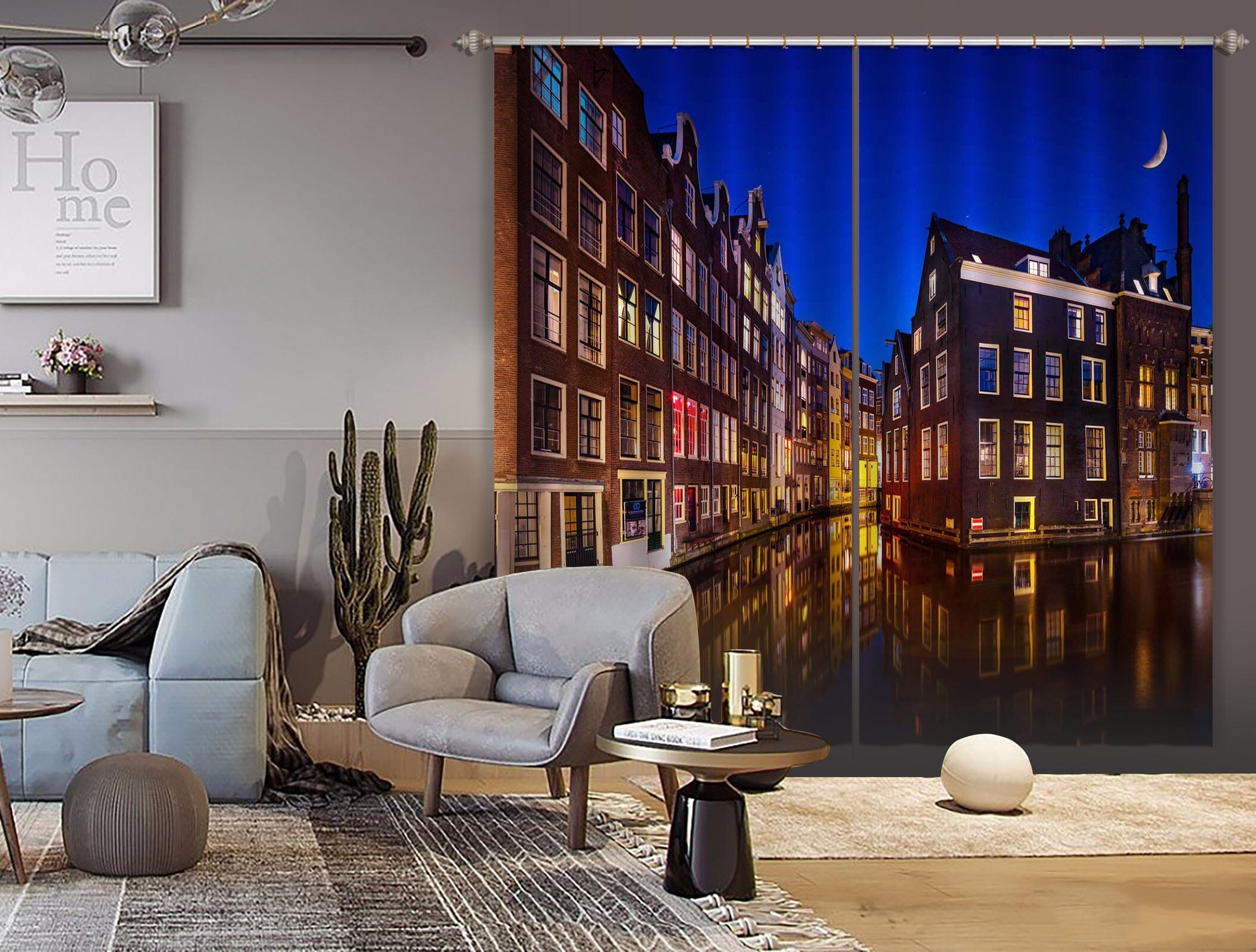 3D Night City 041 Marco Carmassi Curtain Curtains Drapes Curtains AJ Creativity Home