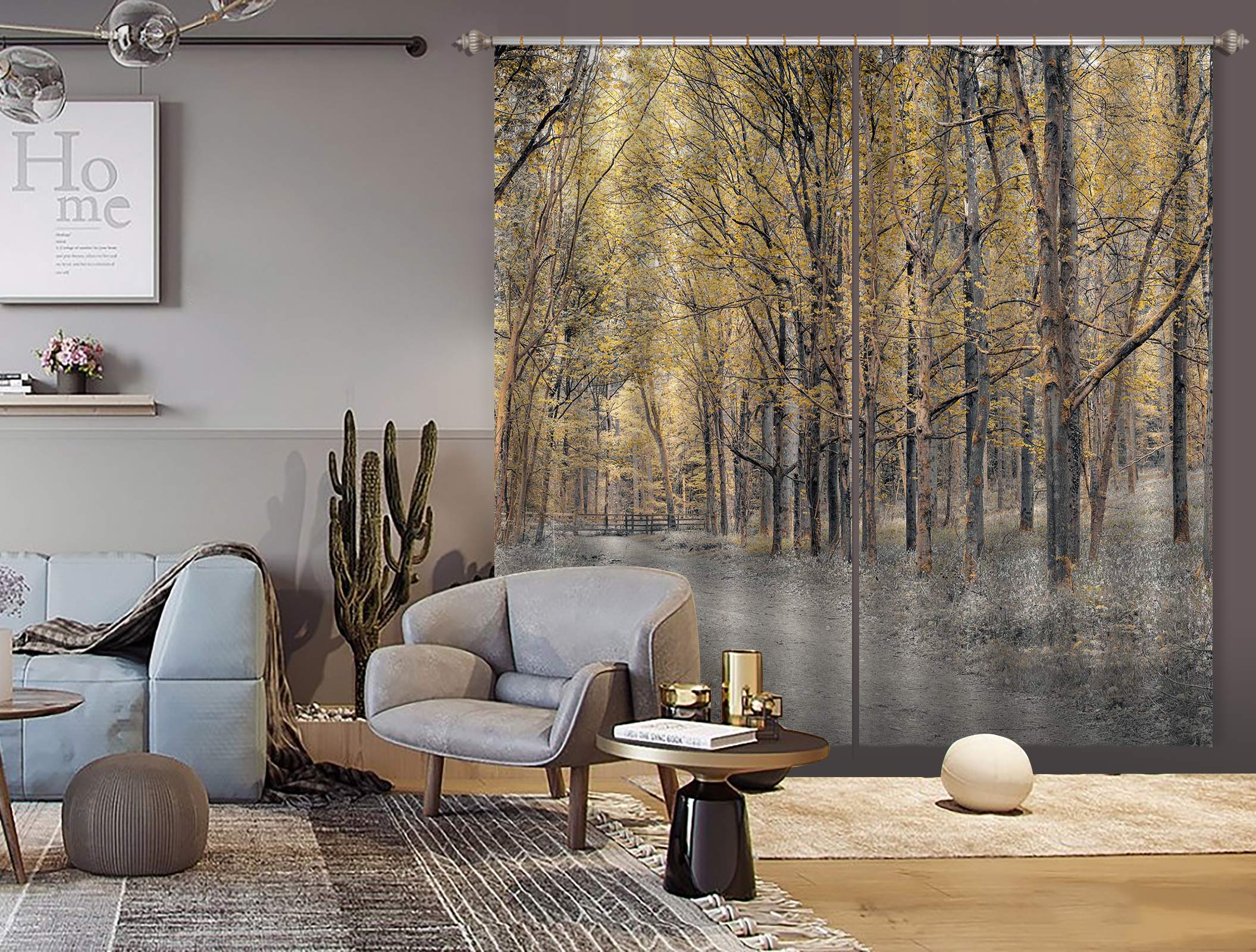 3D Forest Path 6597 Assaf Frank Curtain Curtains Drapes