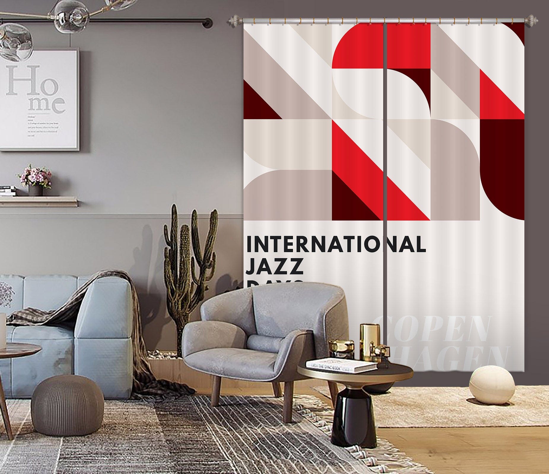3D Grey Geometry 1060 Boris Draschoff Curtain Curtains Drapes Curtains AJ Creativity Home