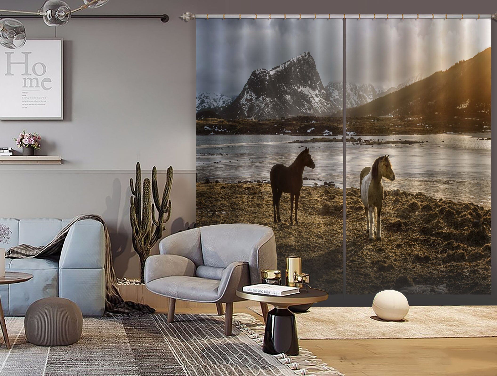 3D Prairie Horse 159 Marco Carmassi Curtain Curtains Drapes Curtains AJ Creativity Home