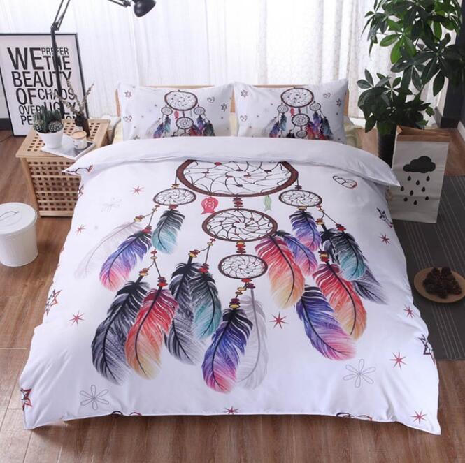 3D Dream Catcher Colored Feathers 5058 Bed Pillowcases Quilt
