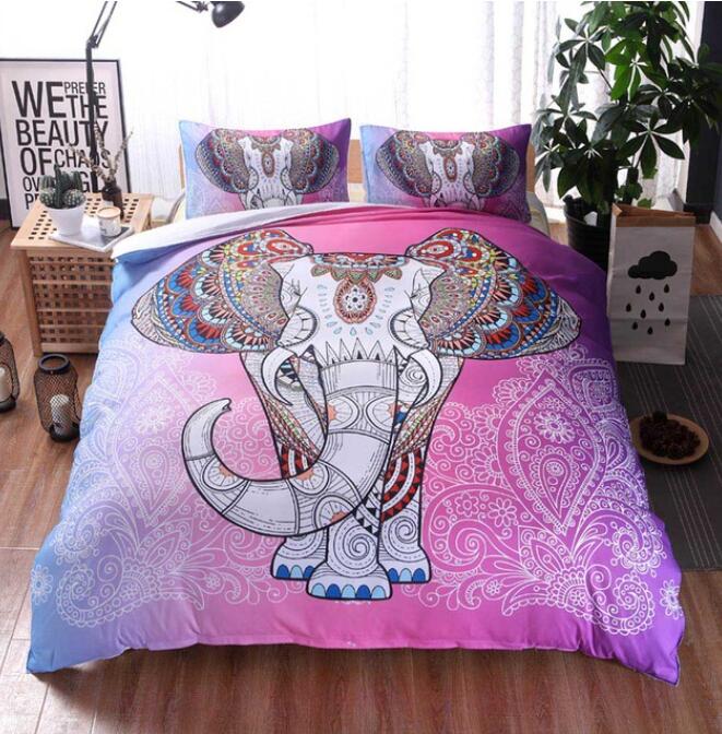 3D Rose Red Elephant 5073 Bed Pillowcases Quilt