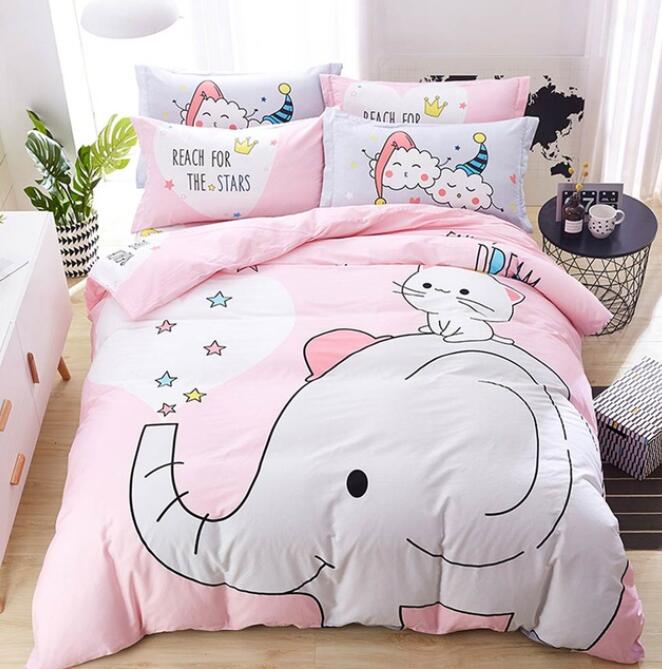 3D Cartoon Elephant 7134 Bed Pillowcases Quilt