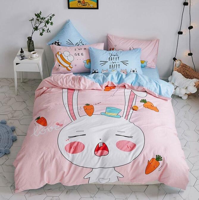 3D Cartoon Bunny 7136 Bed Pillowcases Quilt
