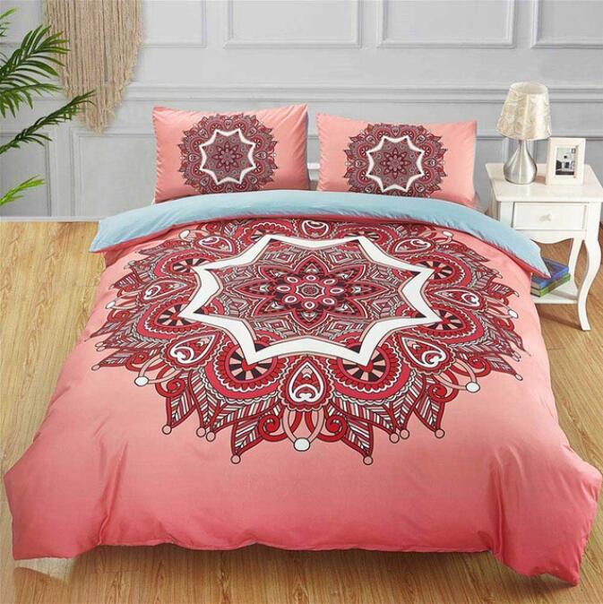 3D Red Pattern 6143 Bed Pillowcases Quilt