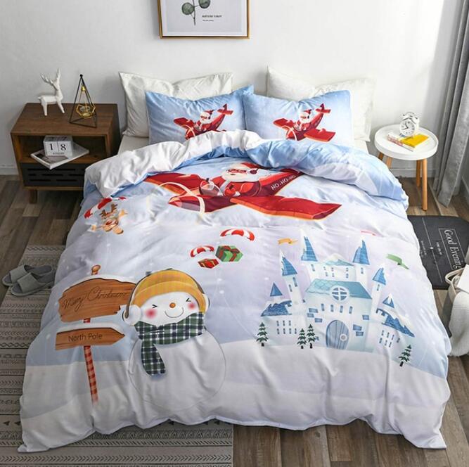 3D Snow Christmas 6140 Bed Pillowcases Quilt