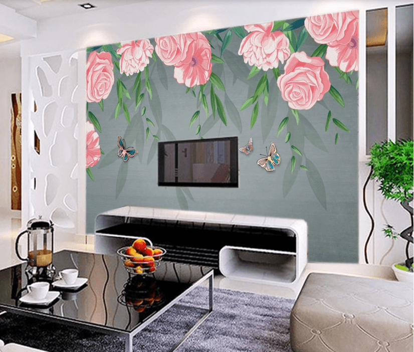 3D Rose Vine WC984 Wall Murals Wallpaper AJ Wallpaper 2