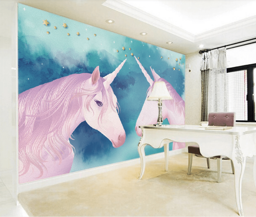 3D Pink Unicorn WC969 Wall Murals Wallpaper AJ Wallpaper 2