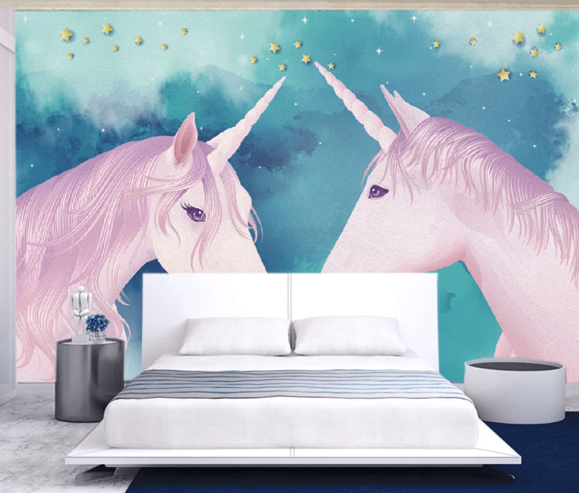 3D Pink Unicorn WC969 Wall Murals Wallpaper AJ Wallpaper 2
