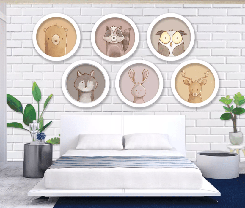 3D Rabbit Squirrel WC968 Wall Murals Wallpaper AJ Wallpaper 2