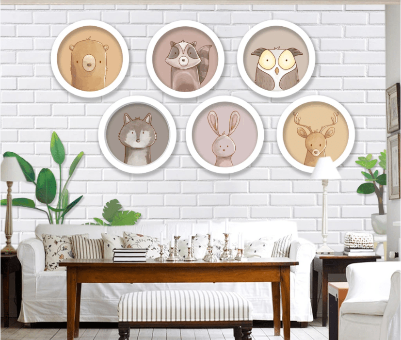 3D Rabbit Squirrel WC968 Wall Murals Wallpaper AJ Wallpaper 2