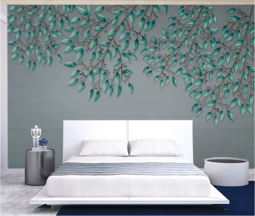 3D Willow Leaves WC963 Wall Murals Wallpaper AJ Wallpaper 2