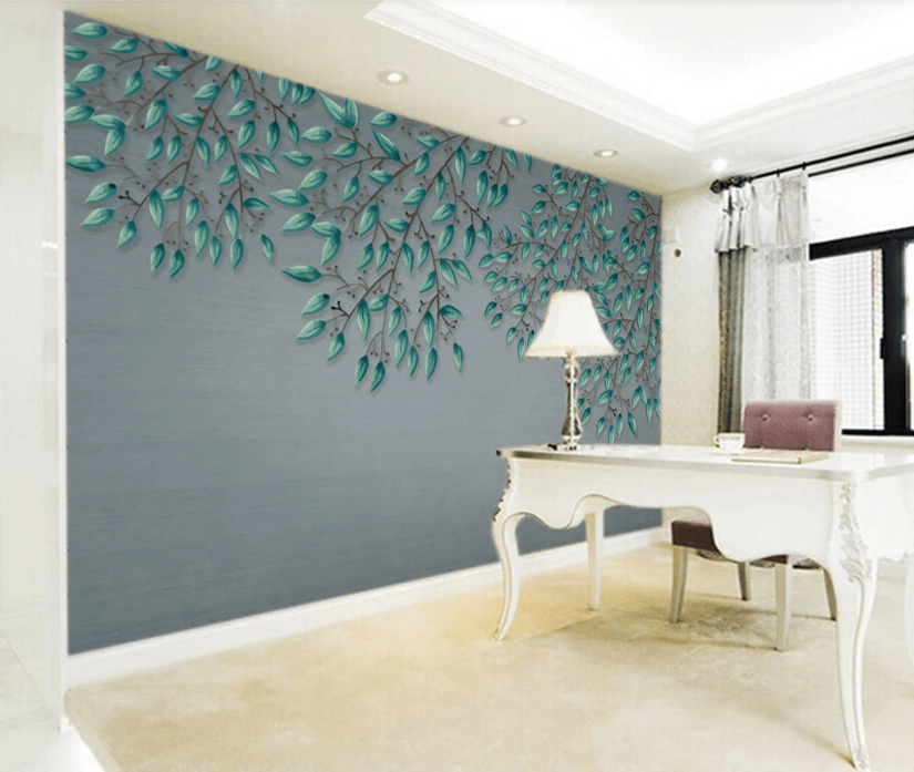 3D Willow Leaves WC963 Wall Murals Wallpaper AJ Wallpaper 2