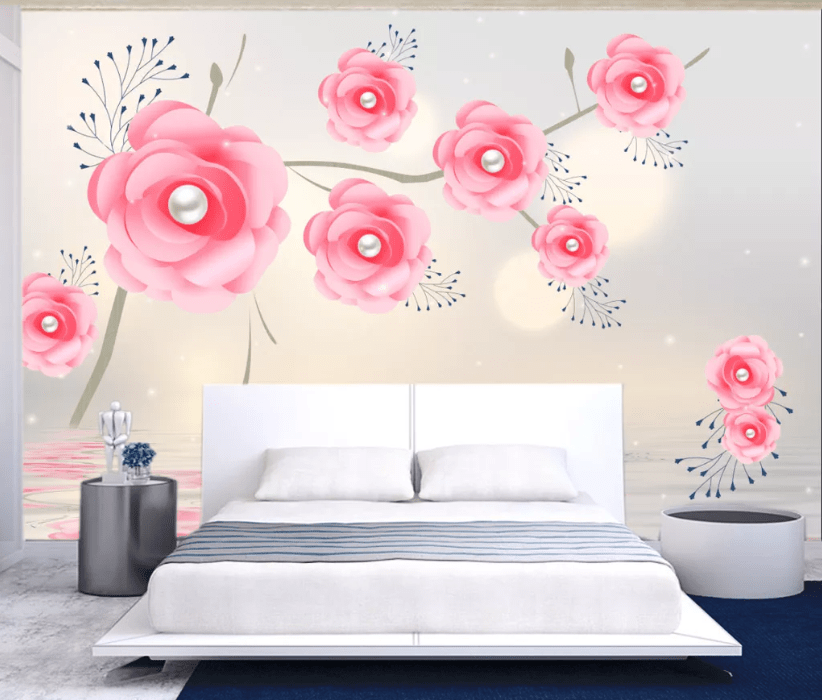 3D Pearl Rose WC958 Wall Murals Wallpaper AJ Wallpaper 2