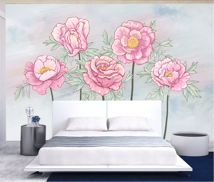 3D Pink Rose WC952 Wall Murals Wallpaper AJ Wallpaper 2