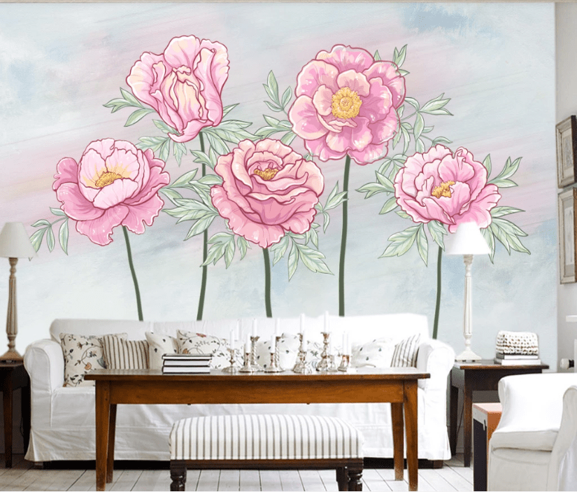 3D Pink Rose WC952 Wall Murals Wallpaper AJ Wallpaper 2