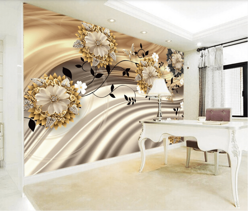 3D Crystal Flower WC825 Wall Murals Wallpaper AJ Wallpaper 2