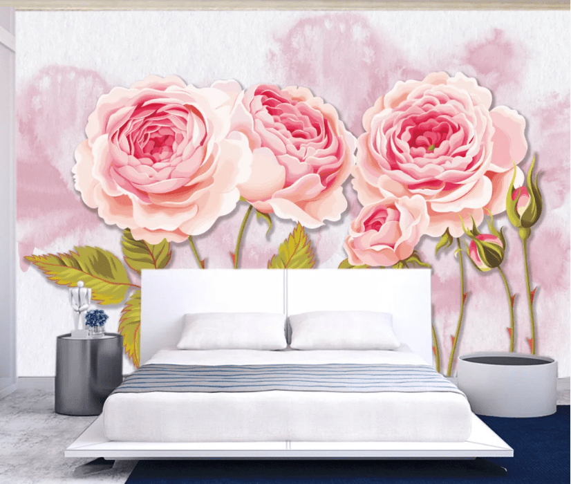 3D Pink Peony WC804 Wall Murals Wallpaper AJ Wallpaper 2